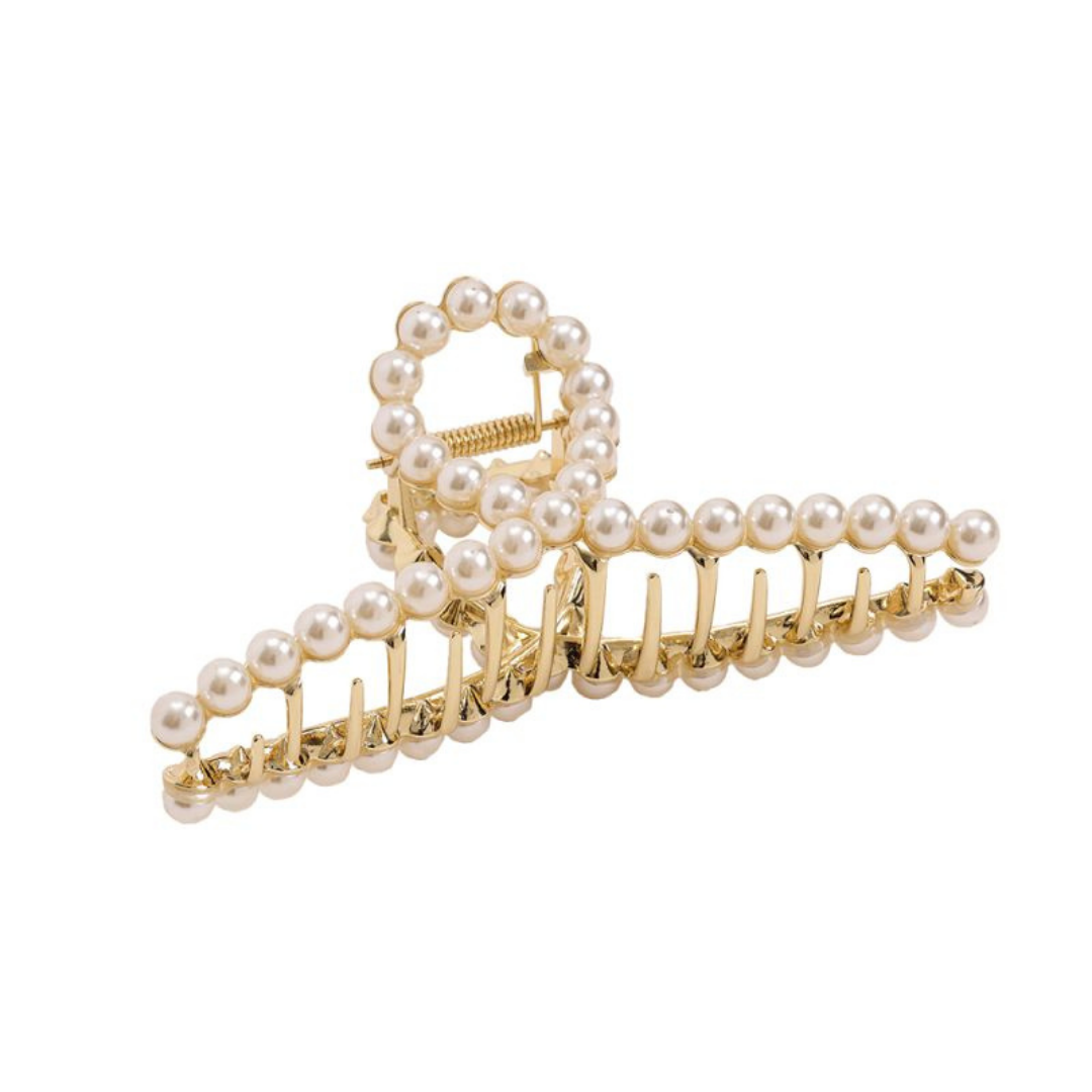 Haarclip classic pearls