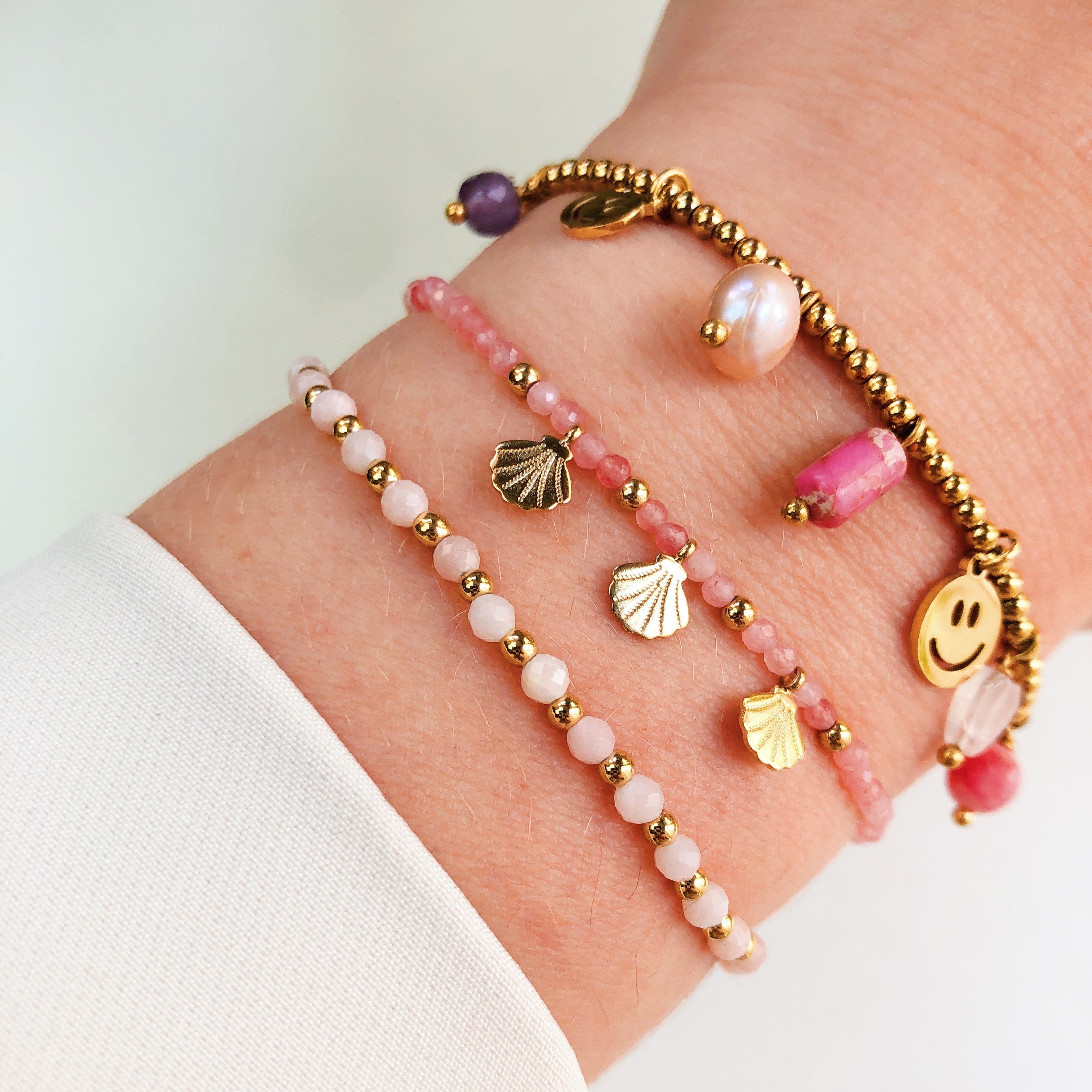 Bracelet colorful seashells pink