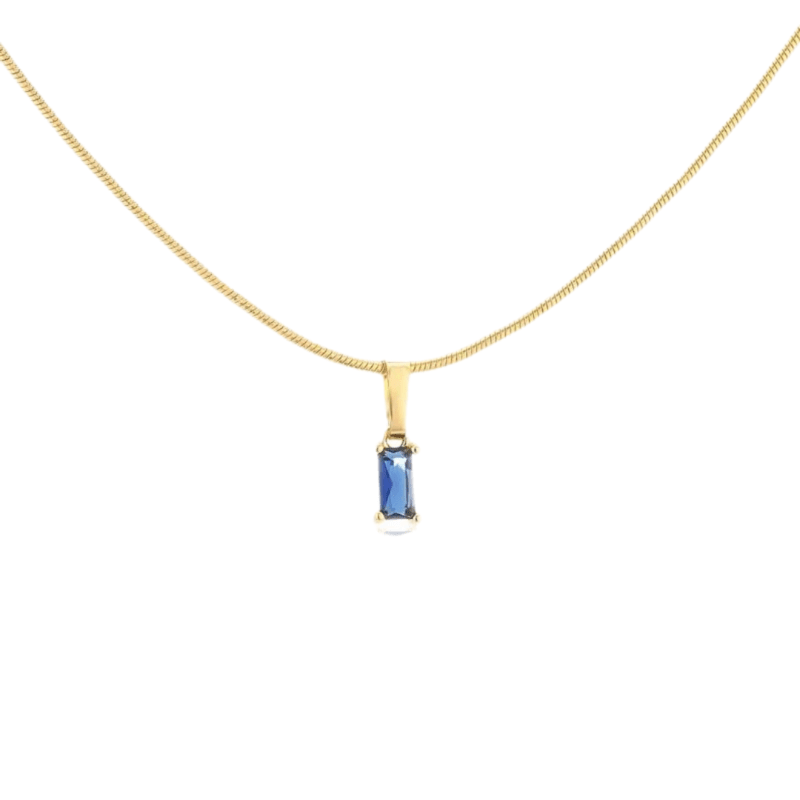 Necklace diamond cube blue