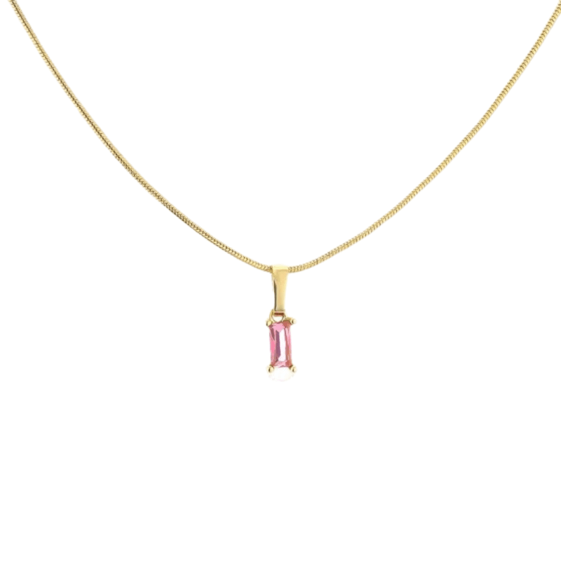 Necklace diamond cube pink
