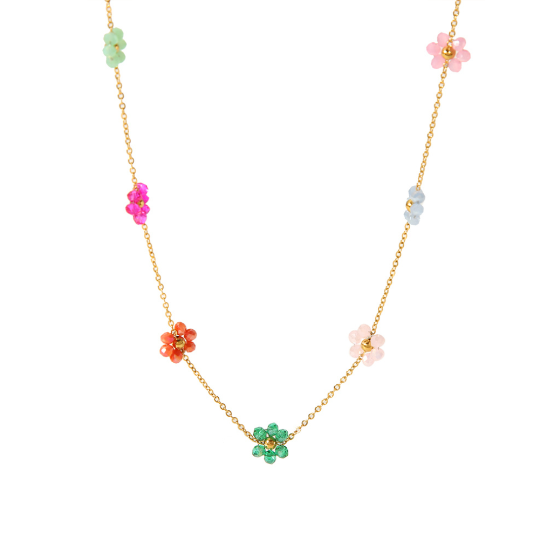 Necklace fleurie rainbow