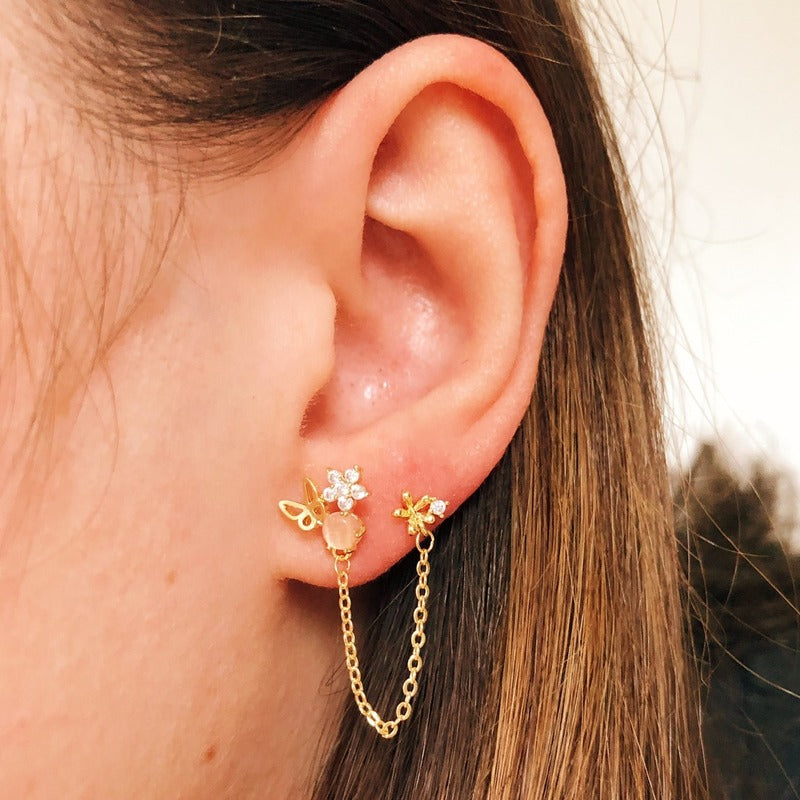 Earrings in bloom pink