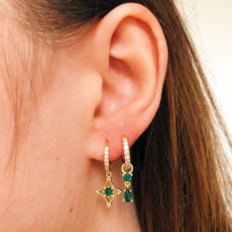 Earrings lyra green