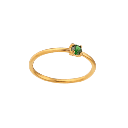 Ring sparkling cube green
