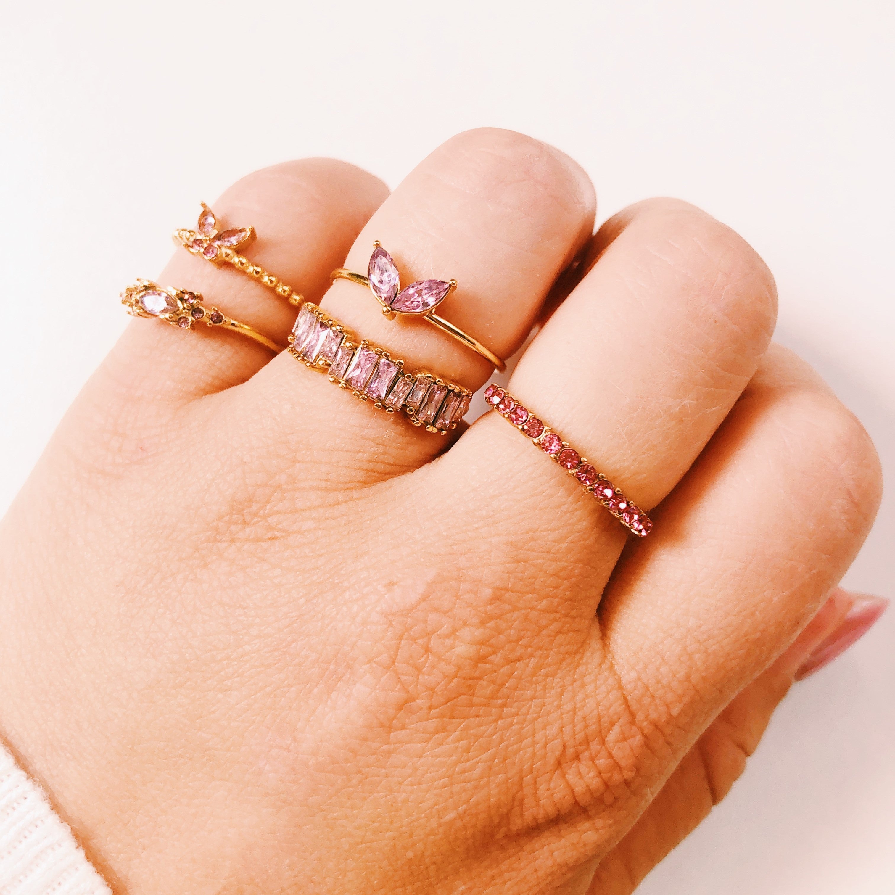 Ring crystal love pink