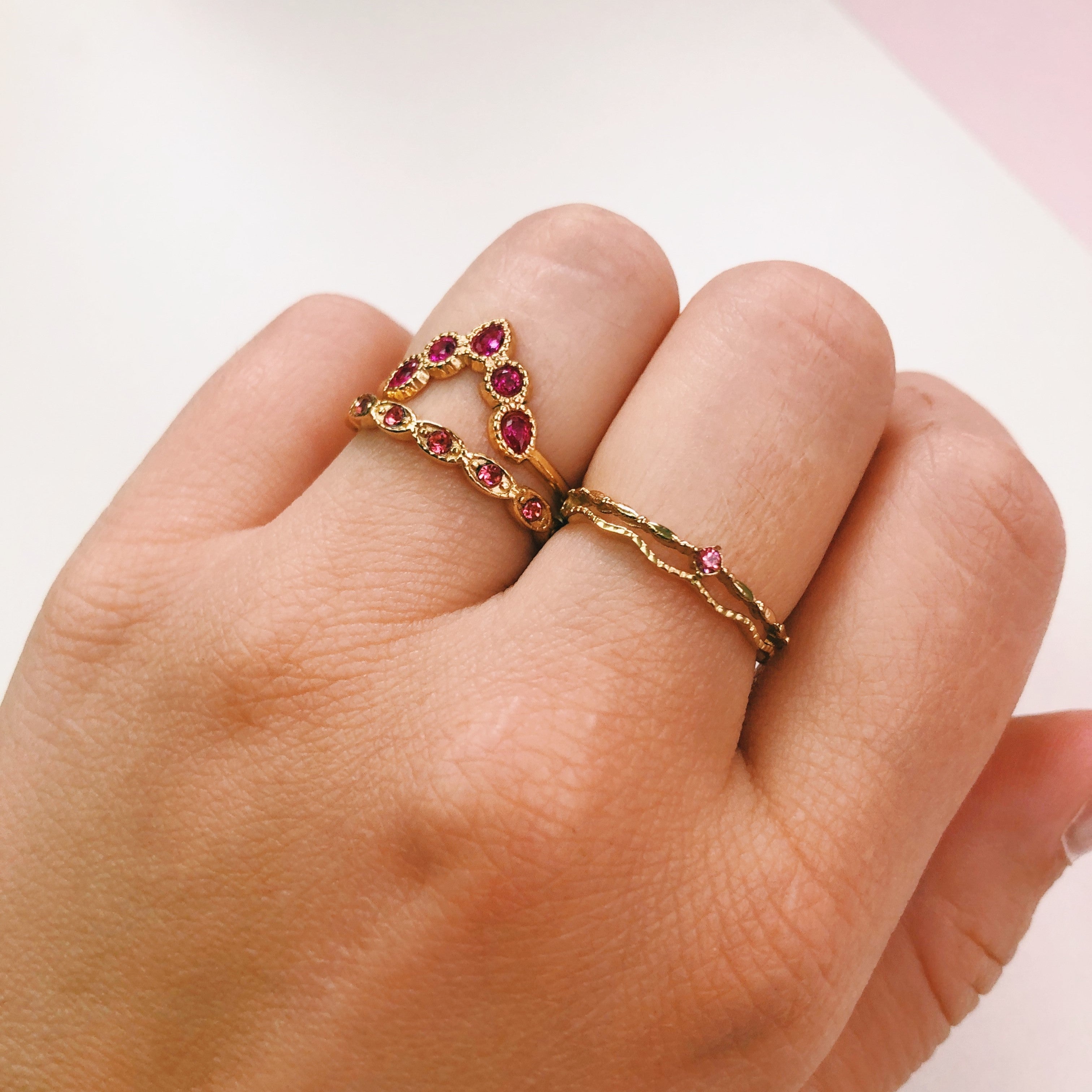 Ring linea pink