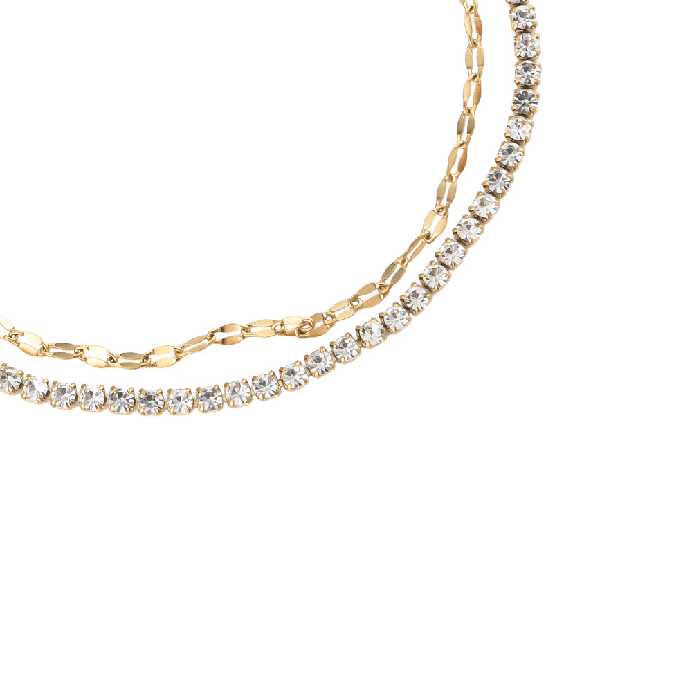 Bracelet sparkling double chain