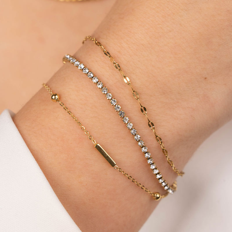 Armband sparkling double chain