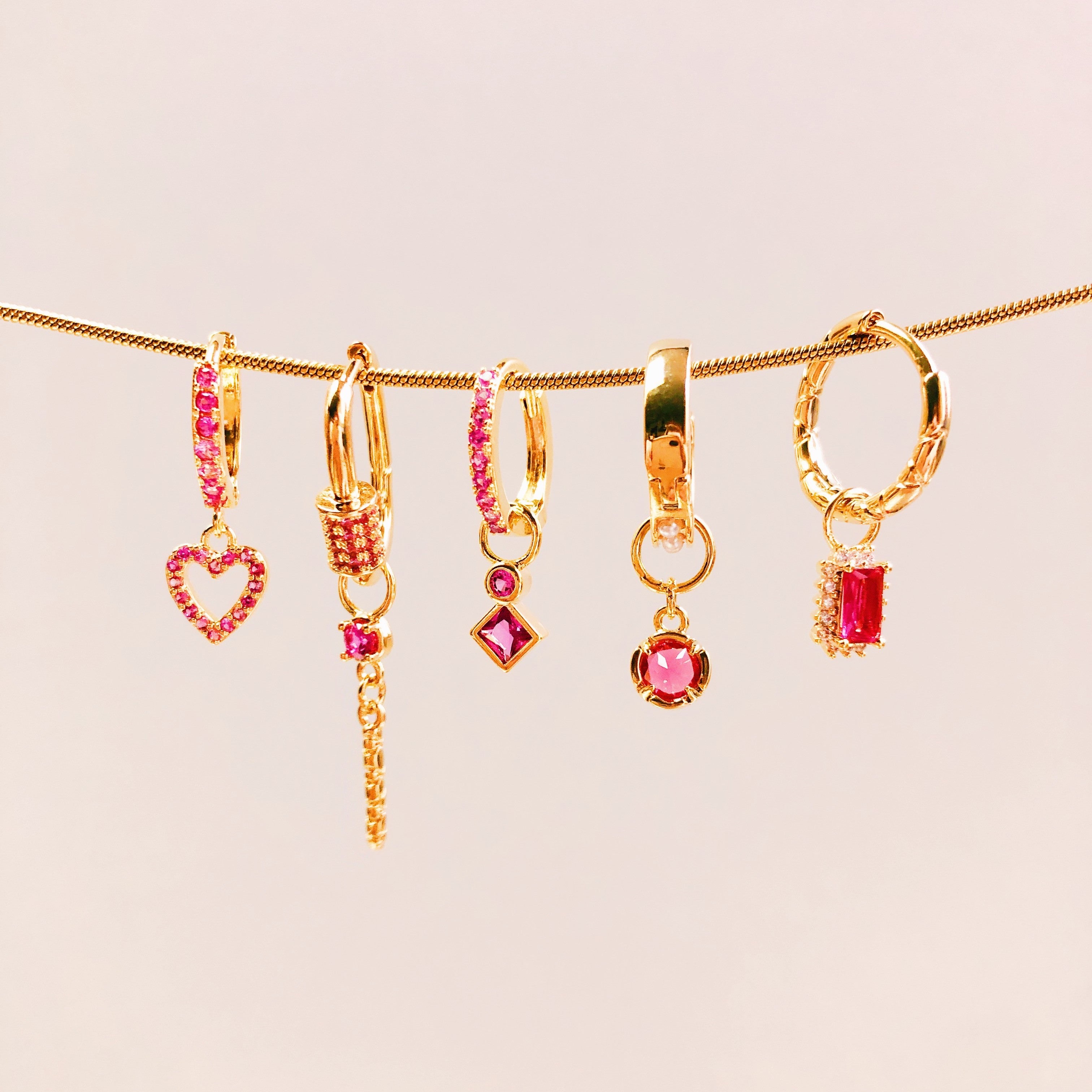 Earrings sweet heart pink