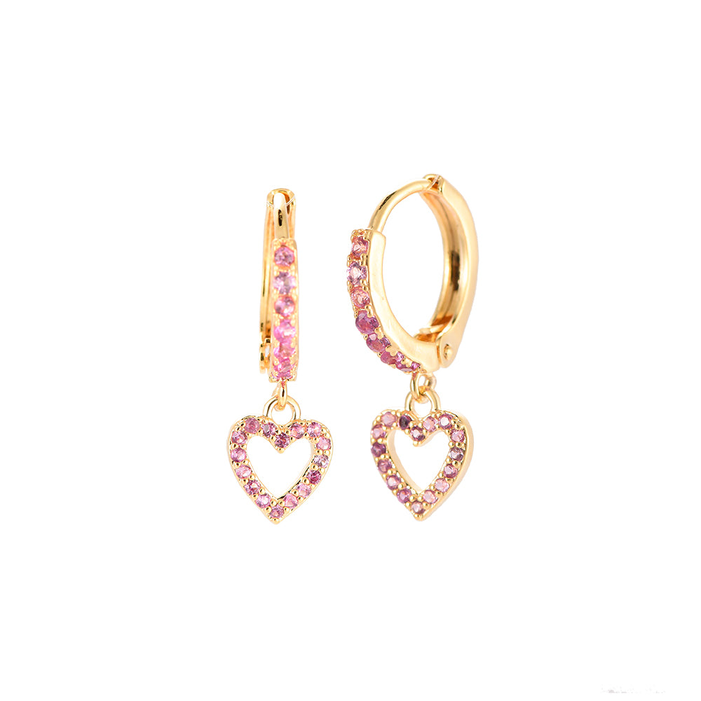 Earrings sweet heart pink